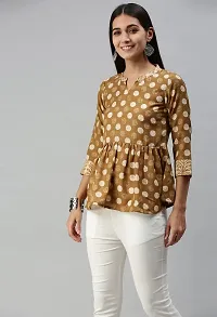 SheWill Cotton Blend Polka Dot Print Fit  Flare Tunic-thumb4