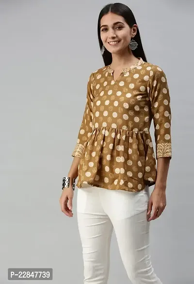 SheWill Cotton Blend Polka Dot Print Fit  Flare Tunic-thumb5