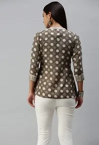 SheWill Cotton Blend Polka Dot Print Fit  Flare Tunic-thumb3