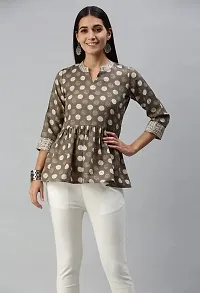 SheWill Cotton Blend Polka Dot Print Fit  Flare Tunic-thumb5