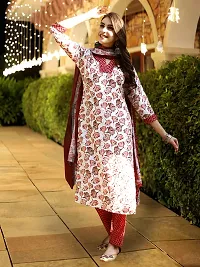 Fancy Cotton Blend Kurta Bottom And Dupatta Set For Women-thumb2