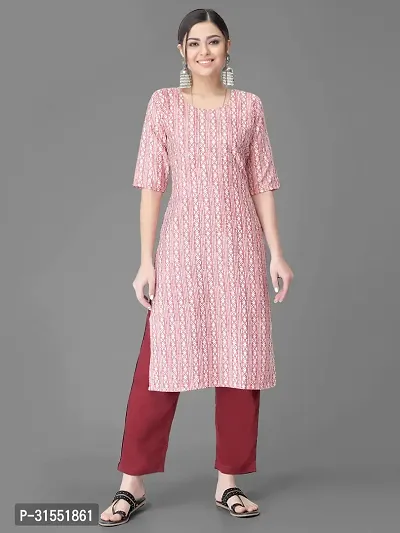 Stylish Peach Crepe Kurta Bottom Set For Women-thumb3