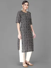 Stylish Black Crepe Printed Kurta Bottom Set For Women-thumb4