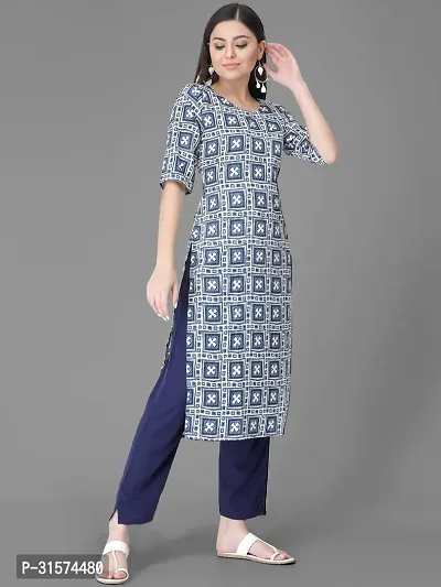 Stylish Blue Crepe Kurta Bottom Set For Women-thumb5