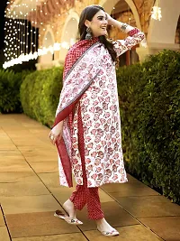 Fancy Cotton Blend Kurta Bottom And Dupatta Set For Women-thumb1