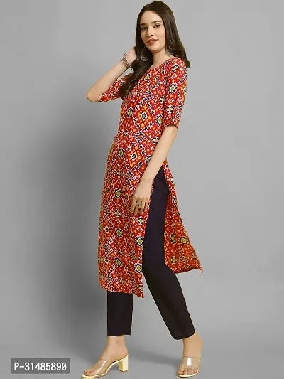 Stylish Red Crepe Printed Kurta Bottom Set For Women-thumb5