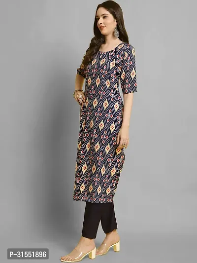 Stylish Navy Blue Crepe Kurta Bottom Set For Women-thumb4