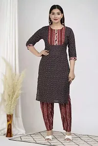 Stylish Black Viscose Rayon Kurta Bottom Dupatta Set For Women-thumb1