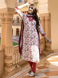 Fancy Cotton Blend Kurta Bottom And Dupatta Set For Women-thumb2