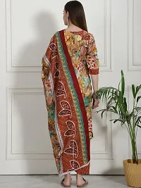 Stylish Multicoloured Cotton Blend Printed Kurta Bottom and Dupatta Set For Women-thumb2