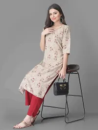 Stylish Crepe Printed Straight Kurta With Pant Set For Women-thumb1