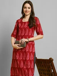 Stylish Crepe Printed Straight Kurta With Pant Set For Women-thumb1