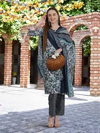 Elegant Printed Cotton Blend Kurta with Pant And Dupatta Set For Women-thumb4