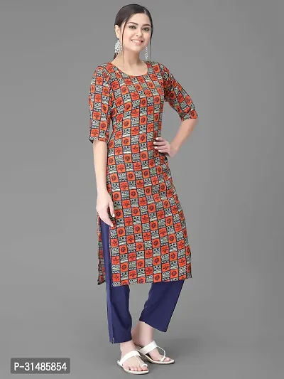 Stylish Multicoloured Crepe Printed Kurta Bottom Set For Women-thumb5