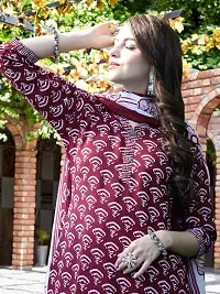 Elegant Printed Cotton Blend Kurta with Pant And Dupatta Set For Women-thumb3