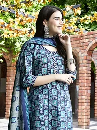 Elegant Printed Cotton Blend Kurta with Pant And Dupatta Set For Women-thumb3