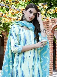 Elegant Printed Cotton Blend Kurta with Pant And Dupatta Set For Women-thumb3