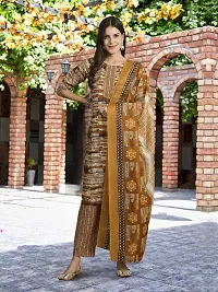 Elegant Printed Cotton Blend Kurta with Pant And Dupatta Set For Women-thumb1