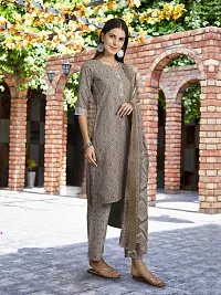 Elegant Printed Cotton Blend Kurta with Pant And Dupatta Set For Women-thumb3