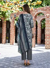 Elegant Printed Cotton Blend Kurta with Pant And Dupatta Set For Women-thumb1