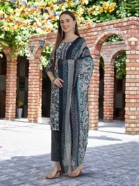 Elegant Printed Cotton Blend Kurta with Pant And Dupatta Set For Women-thumb2