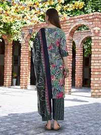 Elegant Printed Cotton Blend Kurta with Pant And Dupatta Set For Women-thumb1