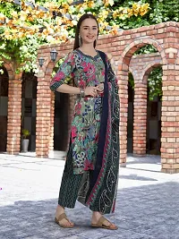 Elegant Printed Cotton Blend Kurta with Pant And Dupatta Set For Women-thumb3