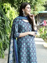 Elegant Printed Cotton Blend Kurta with Pant And Dupatta Set For Women-thumb2