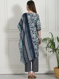 Elegant Printed Cotton Blend Kurta with Pant And Dupatta Set For Women-thumb2