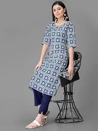 Stylish Blue Crepe Printed Kurta Bottom Set For Women-thumb1