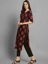 Elegant Crepe Printed Kurta with Bottom Set For Women-thumb3