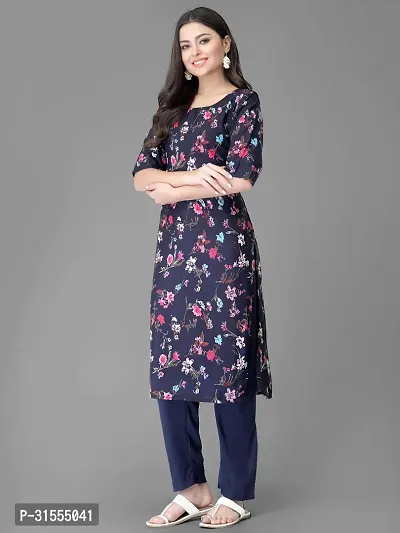 Stylish Multicoloured Crepe Printed Kurta Bottom Set For Women-thumb4