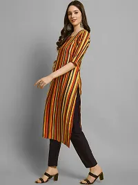 Stylish Crepe Kurta Bottom Set Striped Straight Kurta With Pant Set For Women-thumb4