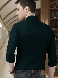 Reliable Green Cotton Solid Long Sleeve Formal Shirts For Men-thumb2
