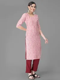 Elegant Peach Crepe Printed Straight Kurta Bottom Set Set For Women-thumb1