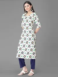 Stylish Multicoloured Crepe Printed Kurta Bottom Set For Women-thumb3