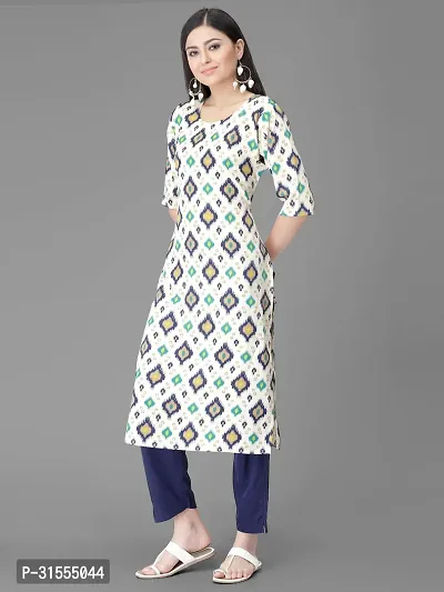 Stylish Multicoloured Crepe Printed Kurta Bottom Set For Women-thumb4