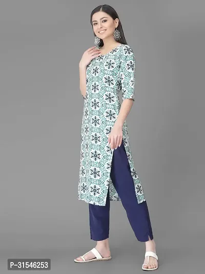 Stylish Crepe Printed Straight Kurta With Pant Set For Women-thumb4