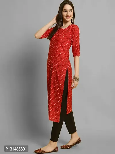 Stylish Red Crepe Printed Kurta Bottom Set For Women-thumb5