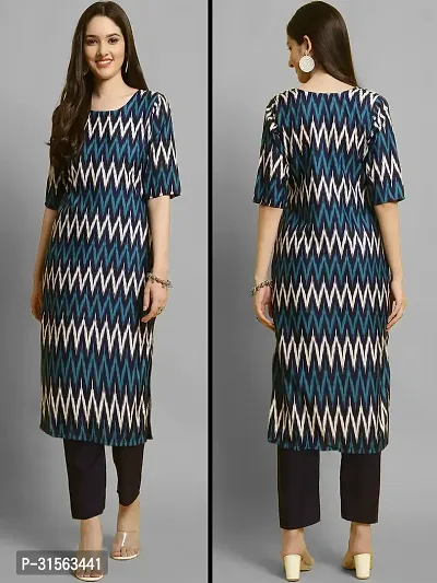 Elegant Crepe Zig Zag Kurta with Pant Set For Women-thumb0