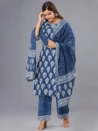 Stylish Printed Straight Kurta With Palazzo And Dupatta Set For Women-thumb1