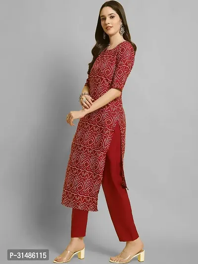 Elegant Crepe Printed Kurta with Bottom Set For Women-thumb4