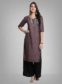 Elegant Multicoloured Crepe Printed Straight Kurta Bottom Set Set For Women-thumb1