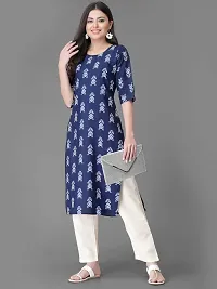 Elegant Blue Crepe Printed Straight Kurta Bottom Set For Women-thumb1