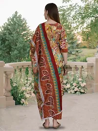 Stylish Multicoloured Cotton Blend Printed Kurta Bottom and Dupatta Set For Women-thumb1