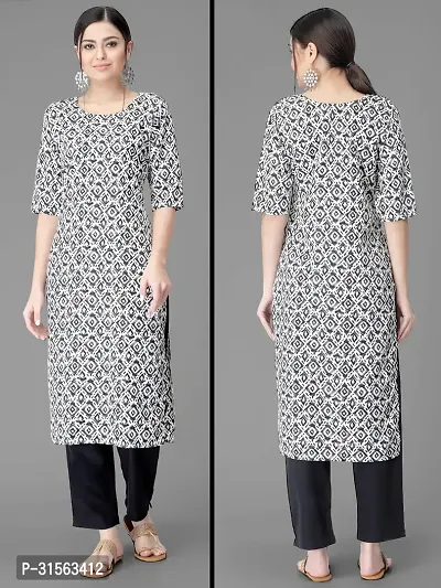 Elegant Crepe Printed Kurta with Pant Set For Women-thumb0