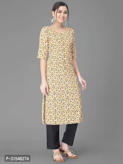 Stylish Crepe Printed Straight Kurta With Pant Set For Women-thumb5