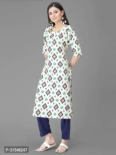 Stylish Crepe Printed Straight Kurta With Pant Set For Women-thumb4