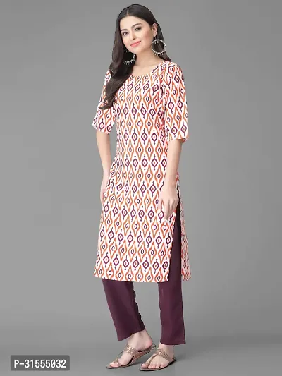 Stylish Multicoloured Crepe Printed Kurta Bottom Set For Women-thumb4