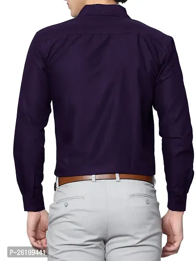 Reliable Navy Blue Cotton Solid Long Sleeve Formal Shirts For Men-thumb5